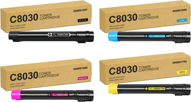 Main image of C8030 Toner Cartridge High Yield 006R01701 006R01704 006R01697 006R01700 Replacement for Xerox AltaLink C8030 C8035 C8045 C8055 C8070 Printer Ink 4-Pack (Black Cyan Magenta Yellow)
