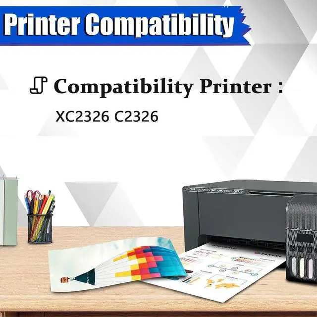 Alt view image 2 of 7 - C2326 Toner Cartridge (No Chip) Compatible 24B7498 24B7495 24B7496 24B7497 Toner Cartridges Replacement for Lexmark XC2326 C2326 Printer,Black-1 Pack