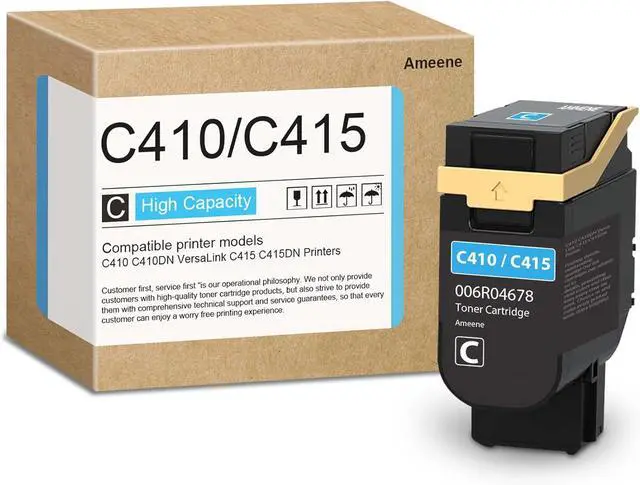 Main image of C410/C415 Cyan Toner Cartridge 1 Pack - 006R04678 Toner Cartridge Replacement for C410 C410DN VersaLink C415 C415DN Printer