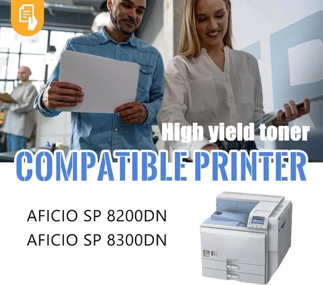 Alt view image 2 of 6 - 1 Pack SP 8200A Black Toner Cartridge | Replacement for Ricoh SP 8200A Work with Aficio SP 8200DN 8300DN | 820076