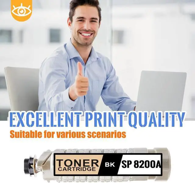 Alt view image 6 of 6 - 1 Pack SP 8200A Black Toner Cartridge | Replacement for Ricoh SP 8200A Work with Aficio SP 8200DN 8300DN | 820076