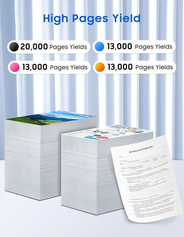 Alt view image 3 of 7 - XC4140 XC4150 Toner Cartridges 24B6717 24B6718 24B6719 24B6720 Replacement for Lexmark XC4150 XC4140 XC4143 XC4153 Printer Ink 4-Pack (Black Cyan Magenta Yellow)