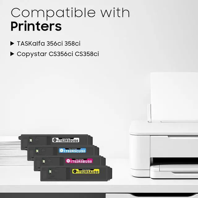 Alt view image 2 of 7 - TK-5207 TK5207 Toner Cartridge Replacement for Kyocera TK-5207K TK-5207C TK-5207M TK-5207Y Toner Cartridge for TASKalfa 356ci 358ci and Copystar CS356ci CS358ci Printer (4-Pack, BK/C/M/Y)