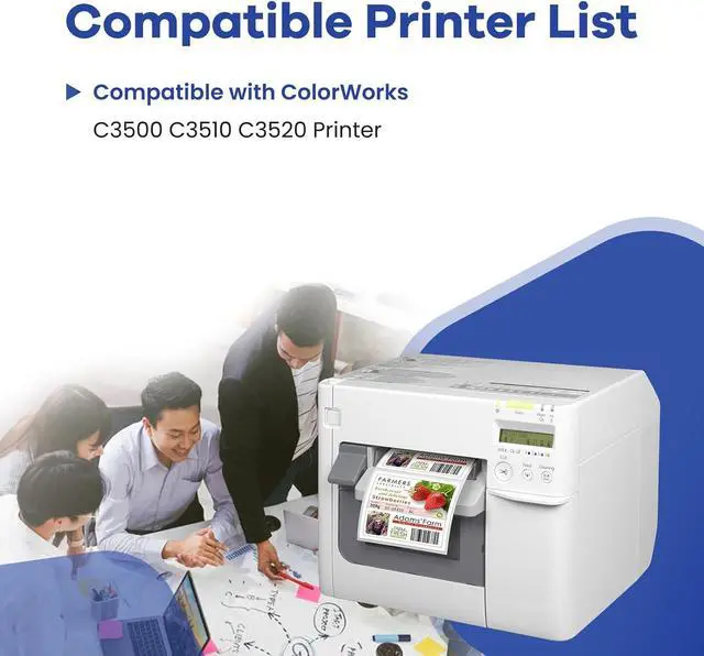 Alt view image 2 of 6 - Remanufactured SJIC22P Ink Cartridges SJIC22P K C M Y Ink Replacement for TM-C3500 Ink Cartridge SJIC22P for Colorworks TM-C3500 TM-C3510 TM-C3520 Printer Ink 4-Pack, Black Cyan Magenta Yellow