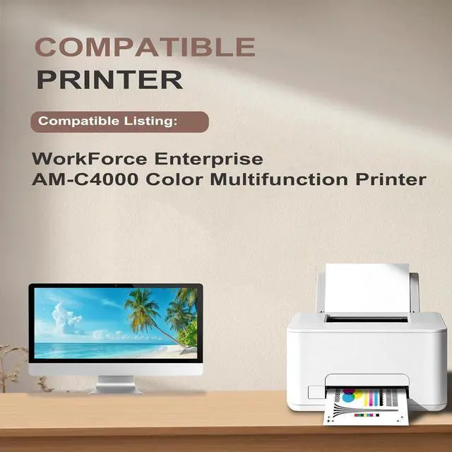 Alt view image 2 of 7 - T08D Yellow Ink Cartridge Remanufactured T08D Ink Cartridge High Capacity T08D4 Ink Compatible for Workforce Enterprise AM-C4000 Printer