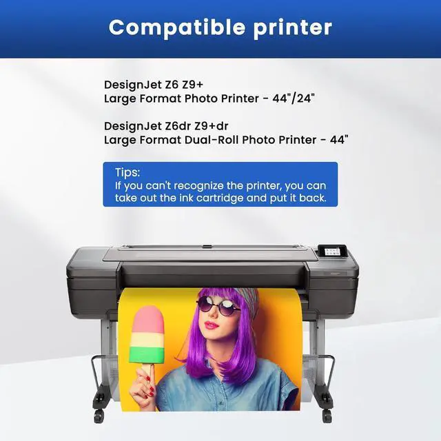 Alt view image 2 of 6 - 746 Ink cartridges 300ml 6-Pack P2V83A P2V82A P2V81A P2V80A P2V78A P2V79A Compatible for HP DesignJet 746 for Z6 & Z9+ Large Format Printer (Photo Black/Matte Black/Chromatic Red/Cyan/Magenta/Yellow)