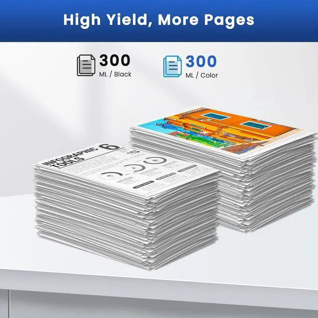 Alt view image 3 of 6 - 746 Ink cartridges 300ml 6-Pack P2V83A P2V82A P2V81A P2V80A P2V78A P2V79A Compatible for HP DesignJet 746 for Z6 & Z9+ Large Format Printer (Photo Black/Matte Black/Chromatic Red/Cyan/Magenta/Yellow)