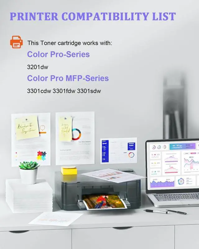 Alt view image 2 of 7 - 218X Toner Cartridge Replacement for HP 218 218A 218X Toner Cartridges 4 Pack with chip Compatible for hp Color Pro 3201dw Color Pro MFP 3301cdw 3301fdw 3301sdw Printer (Black Cyan Magenta Yellow)