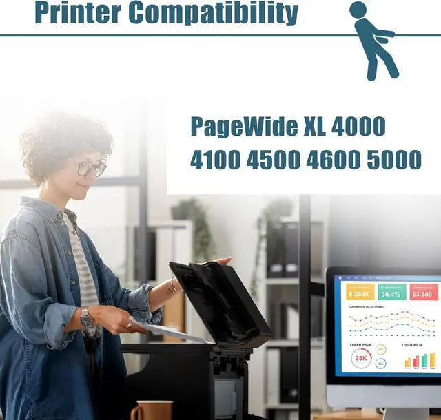 Alt view image 3 of 7 - 1-Pack 843A Remanufactured Ink Balck Replacement for HP 843a C1Q57A Ink Cartridge Work with HP PageWide XL 4000 4100 4500 4600 5000 Wide Format Printers, High Yield 843A Ink 400ml BK