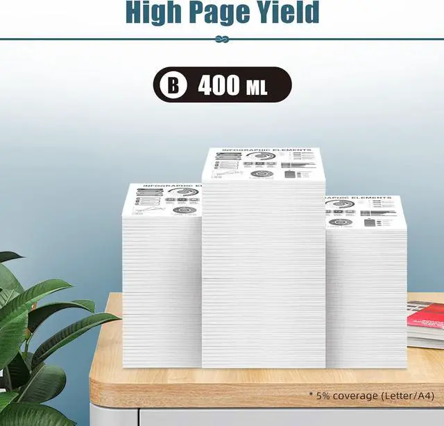 Alt view image 4 of 7 - 1-Pack 843A Remanufactured Ink Balck Replacement for HP 843a C1Q57A Ink Cartridge Work with HP PageWide XL 4000 4100 4500 4600 5000 Wide Format Printers, High Yield 843A Ink 400ml BK