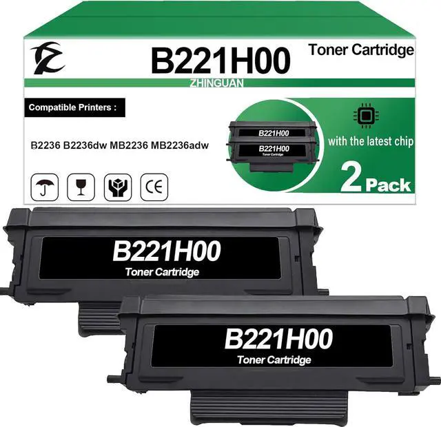 Main image of 2 Pack B221H00 Black High Yield Toner Cartridge Works for Lexmark B2236 B2236dw MB2236 MB2236adw Printer (with New Chip)