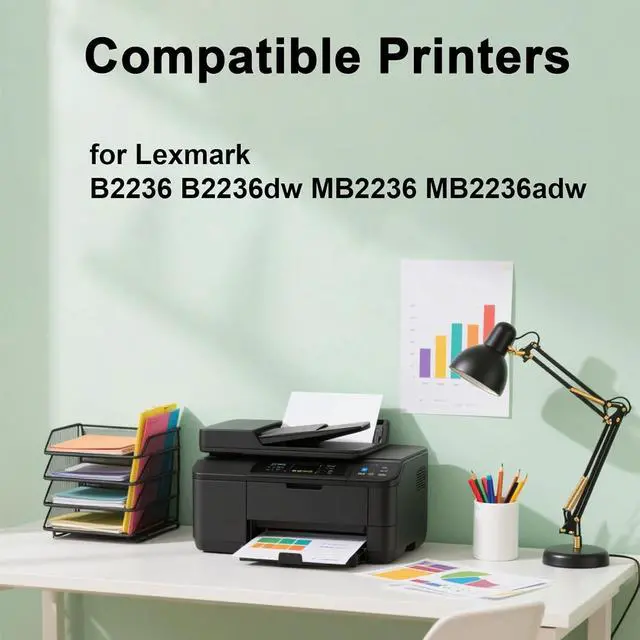 Alt view image 4 of 7 - 2 Pack B221H00 Black High Yield Toner Cartridge Works for Lexmark B2236 B2236dw MB2236 MB2236adw Printer (with New Chip)