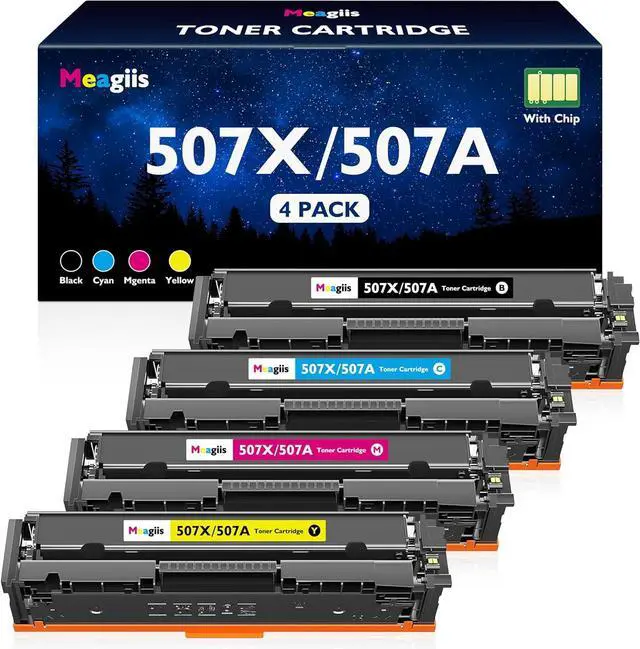 Main image of 507X 507A Toner Cartridge 4-Pack, Repalcement for HP 507X 507A High Yield CE400X CE401A CE402A CE403A for HP Laserjet Enterprise 500 Color M551 M551dn M551n M575 M575dn M570 M570dn M570dw Printer