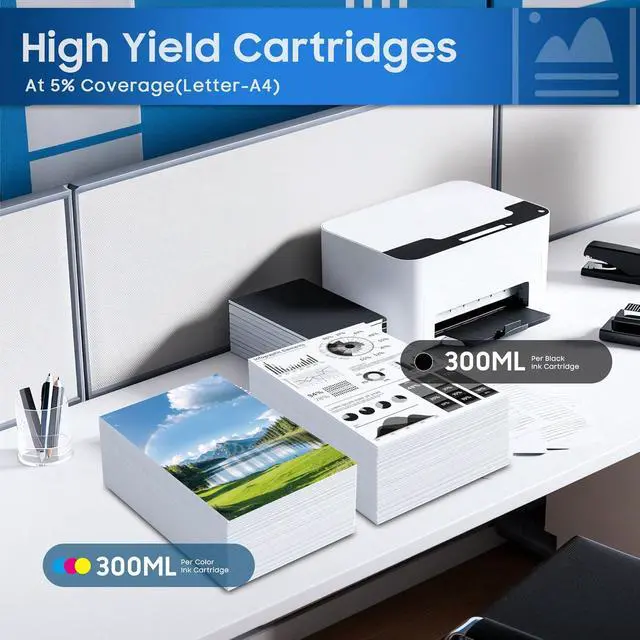 Alt view image 3 of 6 - 764 Ink Cartridge 300ML 6-Pack 764 Ink Replacement for HP 764 Ink for DesignJet T3500 Postscript Printer (Photo Black/Matte Black/Gray/Cyan/Magenta/Yellow)