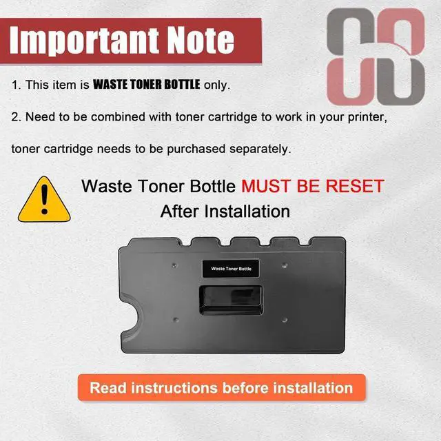 Alt view image 5 of 7 - 74C0W00 Waste Toner Bottle Compatible for Lexmark 74C0W00 Waste Bottle Work for Lexmark C4150 XC4140 XC4143 XC4150 XC4153 CS720 CS725 CX725 Printers