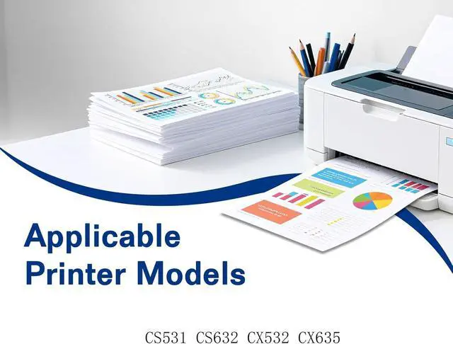 Alt view image 2 of 7 - CS531 Toner Cartridges Compatible for Lexmark 75M1XK0 75M1XC0 75M1XM0 75M1XY0 Toner to Work with CS531 CS632 CX532 CX635 Printers Cyan