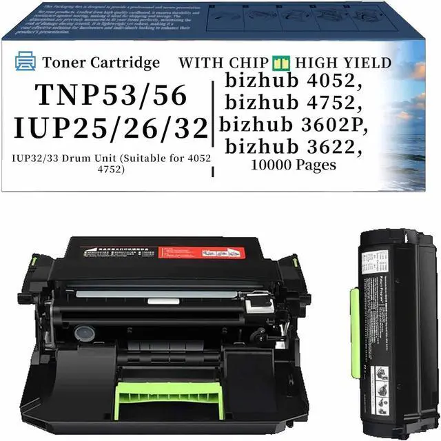 Main image of TNP53/56 IUP25/26/32/33 Toner Cartridge Compatible for Konica Minolta bizhub 4052 bizhub 4752 bizhub 3602P bizhub 3622 bizhub 4402P bizhub 4422 IUP32/33-Drum-Unit-(Suitable-for-4052-4752)