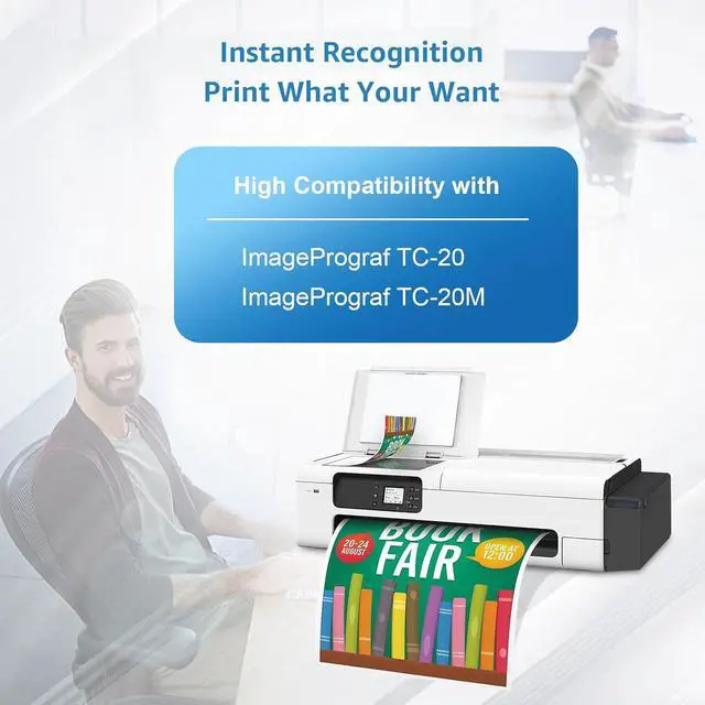 Alt view image 3 of 6 - Compatible PFI-050 Ink Refill Bottles Replacement for Canon PFI050 PFI 050 PFI-050BK PFI-050C PFI-050M PFI-050Y Ink Tank Compatible for Canon imagePROGRAF TC-20 TC-21 TC-20M TC-21M Printer (8-Pack)