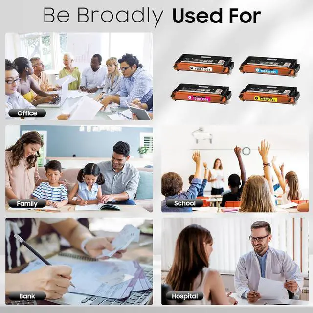 Alt view image 6 of 6 - 6280 Toner Cartridge High Yield 106R01395 106R01392 106R01393 106R01394 Toner Replacement for Xerox 6280 Toner Cartridge for Phaser 6280 6280DN Printer (4-Pack, Black, Cyan, Magenta, Yellow)