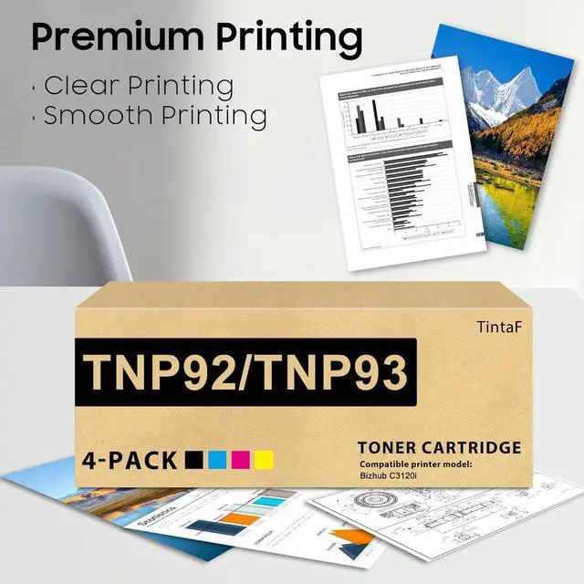 Alt view image 5 of 6 - TNP92 TNP93 Toner Cartridge High Capacity Replacement for Konica Minolta TNP92K TNP92C TPN92M TNP92Y (AE1Y130 AE1Y430 AE1Y330 AE1Y230) Toner for Bizhub C3120i Printer (4-Pack, BK/C/M/Y)