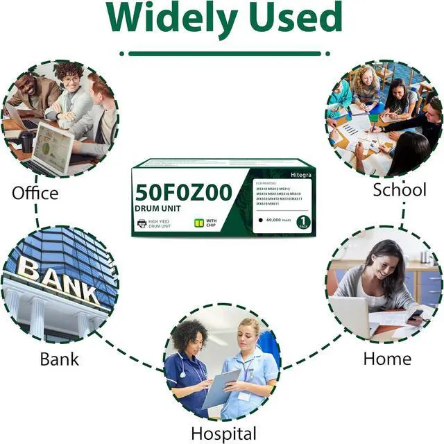 Alt view image 6 of 6 - 50F0Z00 Imaging Unit Replacement for Lexmark 50F0Z00 Drum Unit for MS310 MS312 MS315 MS410 MS415 MS510 MS610 MX310 MX410 MX510 MX511 MX610 MX611 Series Printer Imaging Drum Unit, 1-Pack 50F0ZA0 500Z