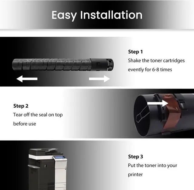 Alt view image 5 of 6 - TN-514 TN514 Toner Cartridge Set Replacement for Konica Minolta TN-514 TN514K TN514C TN514M TN514Y A9E8130 A9E8430 A9E8330 A9E8230 for Bizhub C458 C558 C658 Printers, 4 Pack TN514 Ink Cartridge CMYK