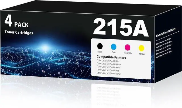 Main image of 215A Toner Cartridges M183fw Toner Compatible for HP 215A Toner cartridges 4 Pack (with Chip) M183fw M182 M155 215A Toner cartridge for Color Laser Jet Pro MFP M183fw M183fdw M182n M182nw M155a M155nw