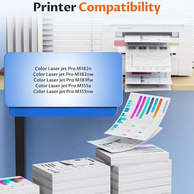 Alt view image 2 of 7 - 215A Toner Cartridges M183fw Toner Compatible for HP 215A Toner cartridges 4 Pack (with Chip) M183fw M182 M155 215A Toner cartridge for Color Laser Jet Pro MFP M183fw M183fdw M182n M182nw M155a M155nw