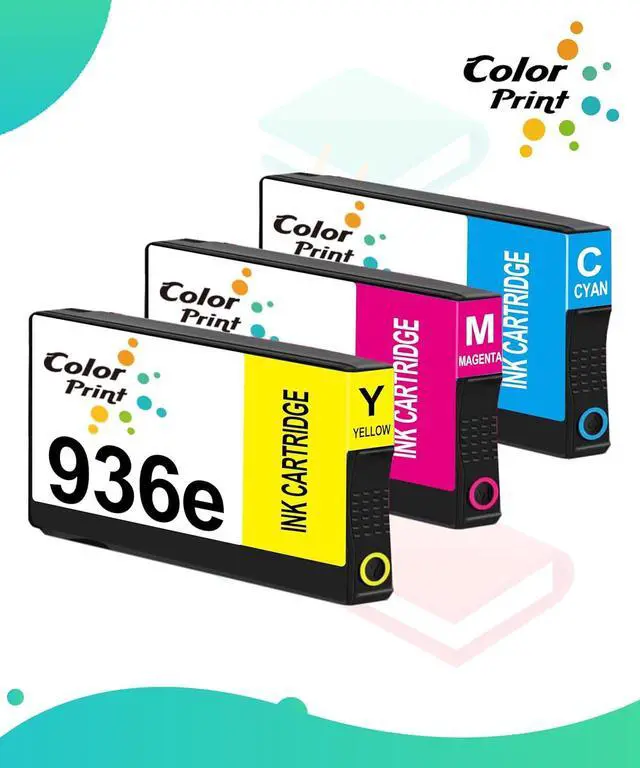 Alt view image 2 of 7 - ColorPrint Compatible 936e Color Ink Cartridge Replacement for Hp 936e 936XL 936 for Office Jet 9122e Office-Jet Pro 9110b 9125e 9128e 9130b 9135e Wide Format 9730e Printer (3-Pack, High Yield, C,M,Y)