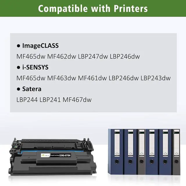 Alt view image 2 of 7 - 070H CRG-070H CRG070H ( 070 CRG-070 CRG070) Compatible Toner Cartridge 2 Blacks High Capacity 10200 Pages for Canon imageCLASS MF465dw MF465 MF462dw MF462 LBP247dw LBP247 LBP246dw LBP246