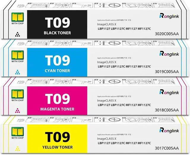 Main image of T09 Toner Cartridge Replacement for Canon T09 T09L Toner Cartridges 3020C005AA 3019C005AA 3018C005AA 3017C005AA Works with ImageCLASS X LBP1127 LBP1127C MF1127 MF1127C Printer (4-Pack, KCMY)