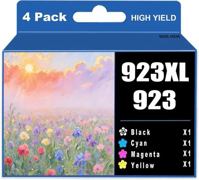 Main image of 923XL 923e 923 (Latest Chip) Combo Pack Ink Cartridge Compatible for HP OfficeJet Pro 8135e 8130e 8139e 8138e 8122e 8120 8124e 8125e 8130 8132e 8134e Printer (4 Packs,1BK/1C/1M/1Y)