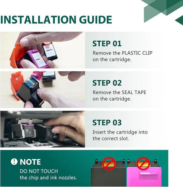 Alt view image 3 of 7 - 63XL Ink Cartridge Black and Color Remanufactured Replacement for HP 63XL Ink with DeskJet 1112 2130 3630; Envy 4511 4512 4520 4522; OfficeJet 3830 Series Printers (2-Pack) (1Black+1Tri-Color)