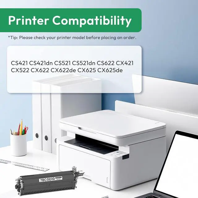 Alt view image 2 of 6 - 78C0D10 Black Developer Unit Remanufactured for Lexmark CS421 CS421dn CS521 CS521dn CS622 CS622de CX421 CX522 CX522ade CX622 CX622ade CX622de CX625 CX625ade CX625de Printer (1-Pack, 125,000 Pages)