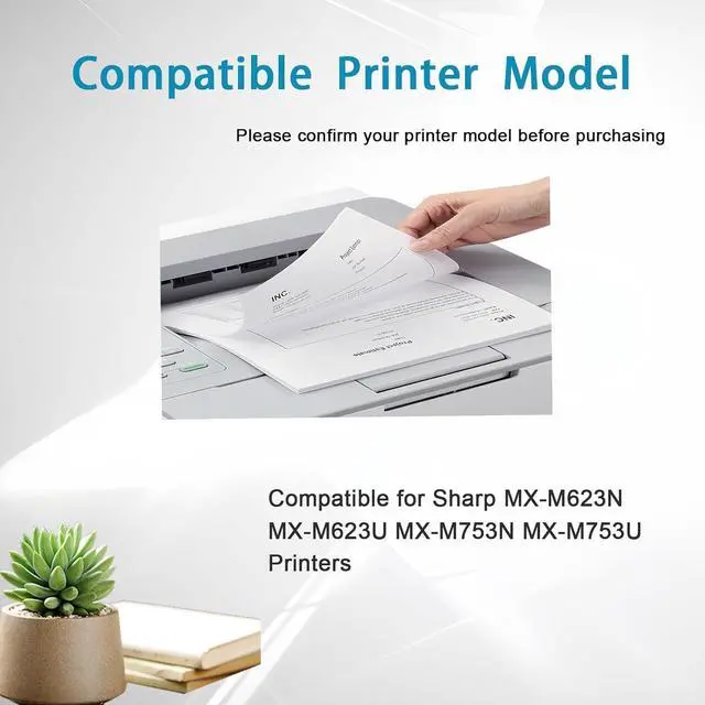 Alt view image 2 of 7 - MX-753NT Toner Cartridges Compatible for Sharp MX-M623N MX-M623U MX-M753N MX-M753U Printer, High Yield 83000 Pages (Black)