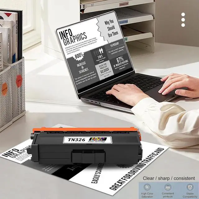 Alt view image 4 of 6 - 3 Pack TN326 Black Toner Cartridge Replacement for Brother HL-L8250CDN L8350CDW/CDWT L9200CDW/CDWT MFC-L8600CDW 9460CDN L8850CDW L8650CDW L9550CDW DCP-9050CDN 9270CDN L8400CDN L8450CDW Printer(3BK)