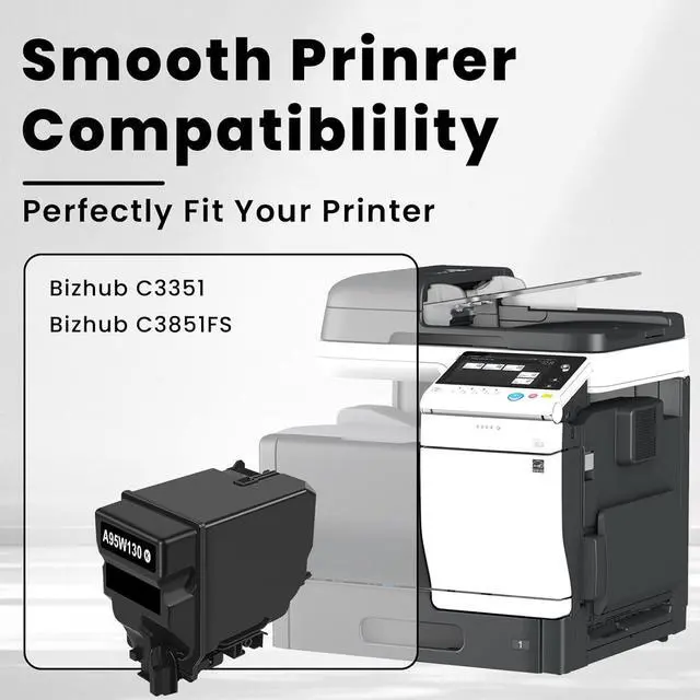 Alt view image 2 of 7 - Vylent TNP-49 TNP49 Black Toner Cartridge A95W130 Replacement for Konica Minolta TNP49 TNP49K Toner Cartridge for Bizhub C3351 C3851FS Printer Ink 1-Pack