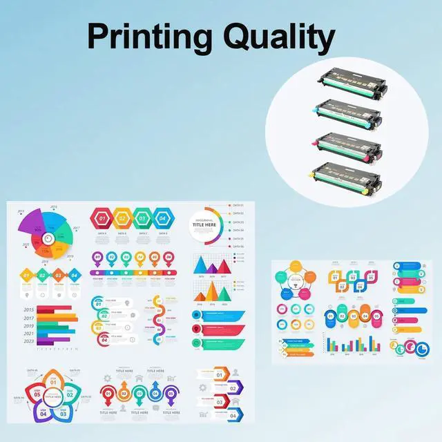 Alt view image 3 of 5 - 330-1198 330-1199 330-1200 330-1204 Toner Cartridge Use for Dell 3130 3130CDN 3130CN 3130CND Printers (4-Pack)
