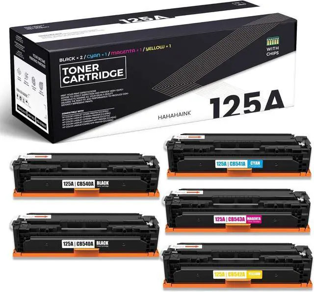 Main image of High Yield Compatible 125A Toner Cartridge Replacement for HP 125A | CB540A CB541A CB543A CB542A BK/C/M/Y (with chip) to use with Color CP1215 Printer (CC376A) CP1518ni Printer (CC378A) (2BK/1C/1M/1Y)