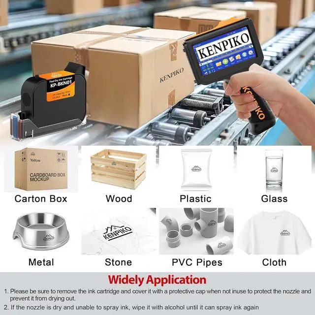 Alt view image 3 of 5 - 0.5inch/12.7mm Black Fast Dry Ink Cartridge KP-BKN01 for Handheld Inkjet Printer KP-N01, 42ml Solvent Quick-Drying Ink Cartridge Replacement - Black