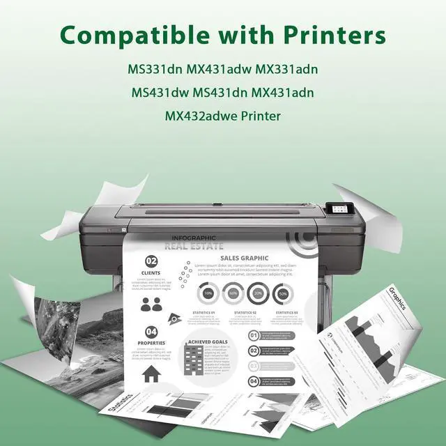 Alt view image 2 of 6 - 55B1H00 Toner Cartridges Black High Yield 15,000 Pages Compatible for Lexmark MS331dn MX431adw MX331adn MS431dw MS431dn MX431adn MX432adwe Printer (3-Pack, Black)