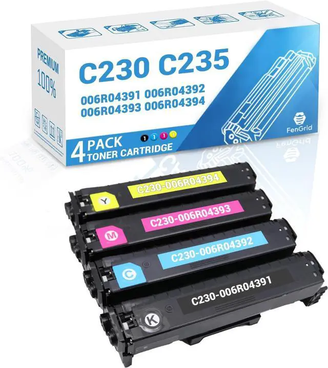 Main image of Works with Printer Models Xerox C230 C230DNI C235 C235DNI, 4-Color Set Toner Cartridge, 006R04391 006R04392 006R04393 006R04394 (KCMY)