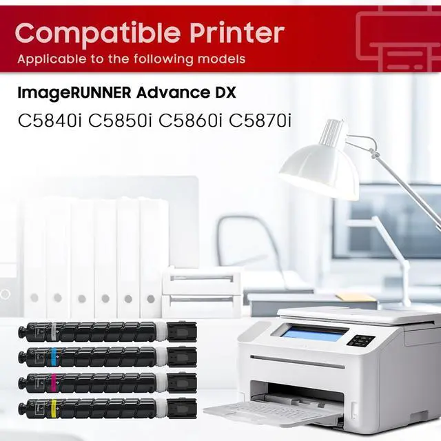 Alt view image 2 of 7 - Lezzo GPR61 GPR-61 Toner Cartridge 4-Pack 3763C003AA 3764C003AA 3765C003AA 3766C003AA Toner Replacement for Canon GPR61 Toner for ImageRUNNER Advance DX C5840i C5850i C5860i C5870i Printer