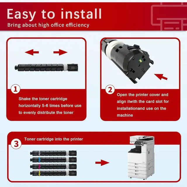Alt view image 5 of 7 - Lezzo GPR61 GPR-61 Toner Cartridge 4-Pack 3763C003AA 3764C003AA 3765C003AA 3766C003AA Toner Replacement for Canon GPR61 Toner for ImageRUNNER Advance DX C5840i C5850i C5860i C5870i Printer