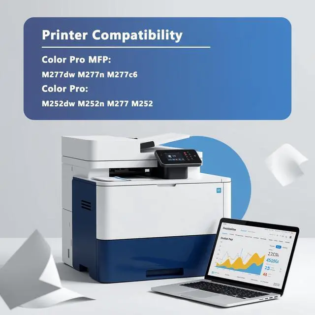 Alt view image 2 of 6 - 201X Cyan High Yield Toner Cartridge 1-Pack (2,500 Pages) Compatible 201X Replacement for HP 201X Color Pro MFP M277dw M277n M277c6 Color Pro M252dw M252n M277 M252 Printer | CF401X