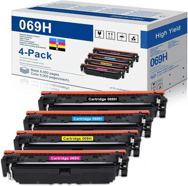 Main image of 069H 069 High Yield Toner Cartridge Replacement for Canon 069H 069 Toner Cartridges Black Cyan Yellow Magenta Work with MF753Cdw MF751Cdw LBP674Cdw Printer | 4 Pack