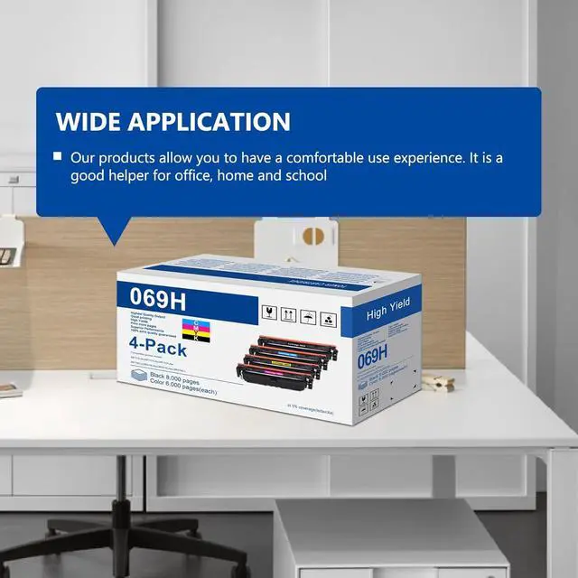 Alt view image 6 of 7 - 069H 069 High Yield Toner Cartridge Replacement for Canon 069H 069 Toner Cartridges Black Cyan Yellow Magenta Work with MF753Cdw MF751Cdw LBP674Cdw Printer | 4 Pack