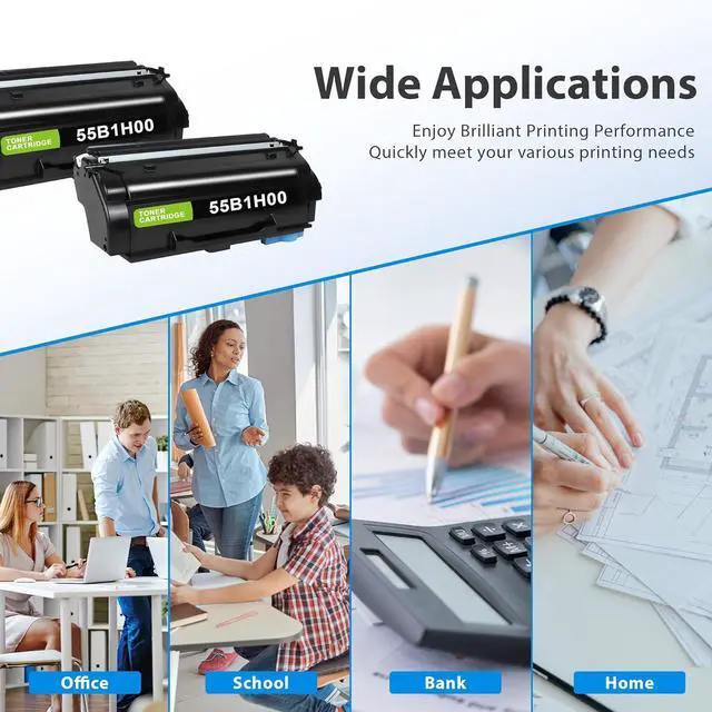 Alt view image 7 of 7 - 55B1H00 High Yield Toner Cartridge (2 Black) Compatible for Lexmark MX331 MX431 MX432 MS331 MS431 Laser Printer Ink, 2 Pack 55B1H00 Black Toner Cartridge