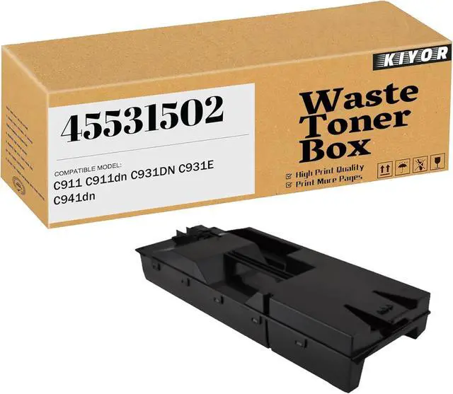 Main image of 45531502 Waste Toner Container High-Yield Replacement Compatible for OKI C911 C911dn C931DN C931E C941dn Printer (1Pack)