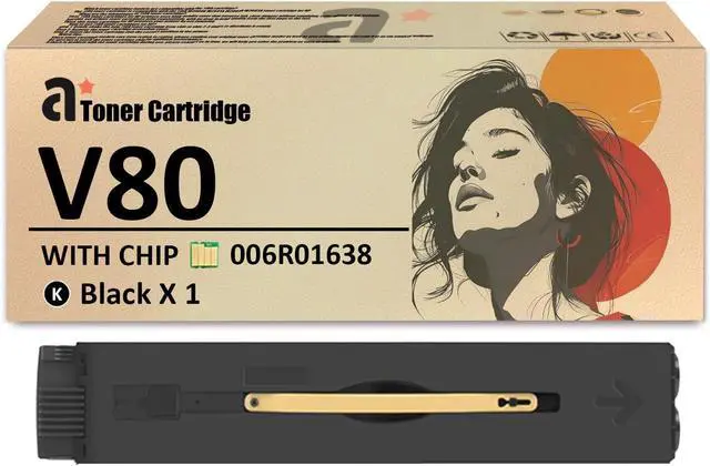 Main image of V80 Toner Cartridges Replacement for Xerox V80 006R01638 006R01639 006R01640 006R01641 Toner Cartridge Compatible for Xerox Versant 80 180 280 Press Printers, 1 Black